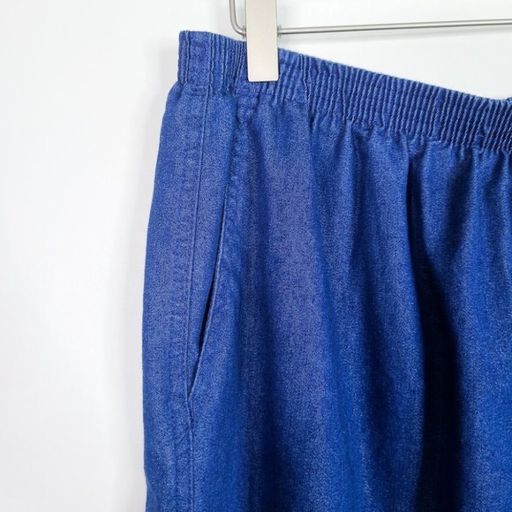 ALFRED DUNNER Grandma Pull on Wide Leg Pants 16P 16 Petite Blue TikTok - Picture 3 of 6